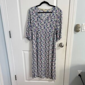Boden Multicolor Floral Long Sleeve Dress